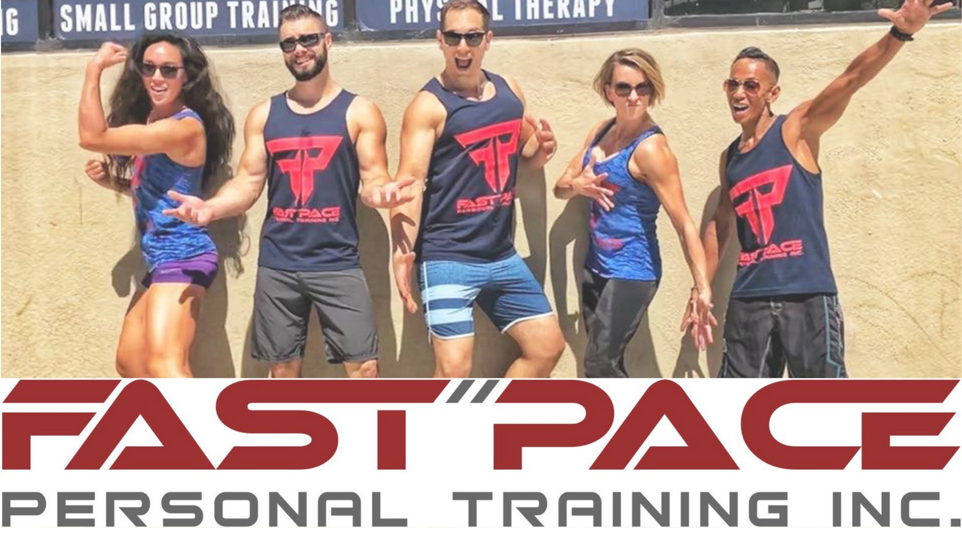 The Fast Pace Personal Training coaching team in San Francisco, all coaches in Fast Pace branded jerseys